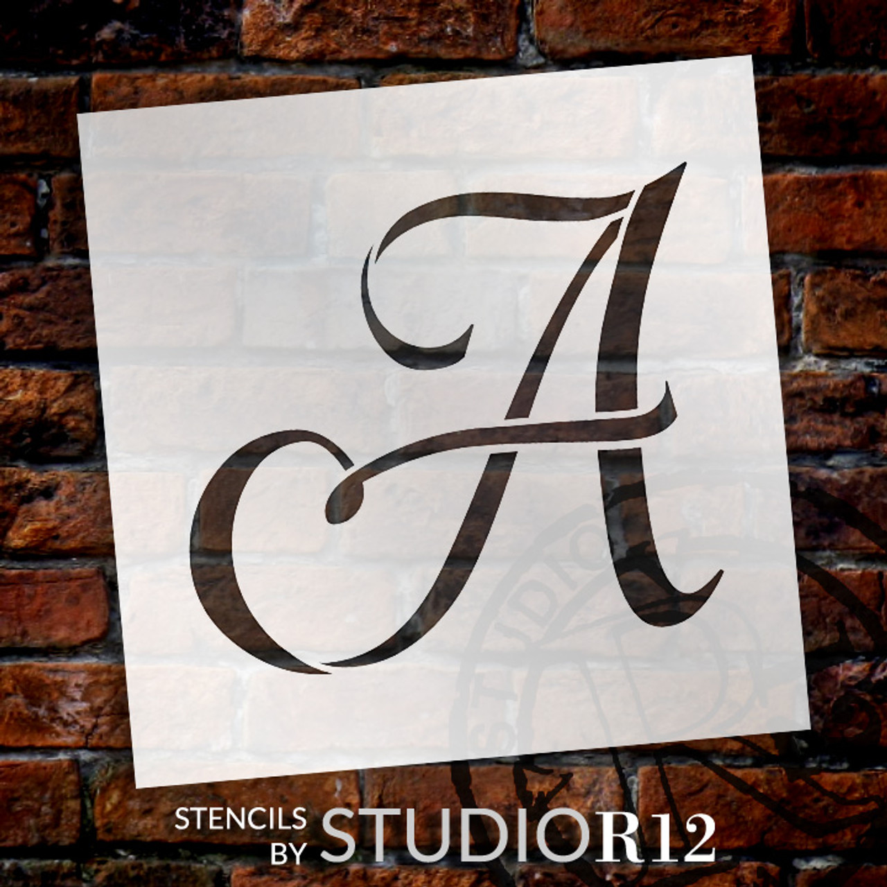 Graceful Monogram Stencil - A - 10" - STCL1901_4 - by StudioR12