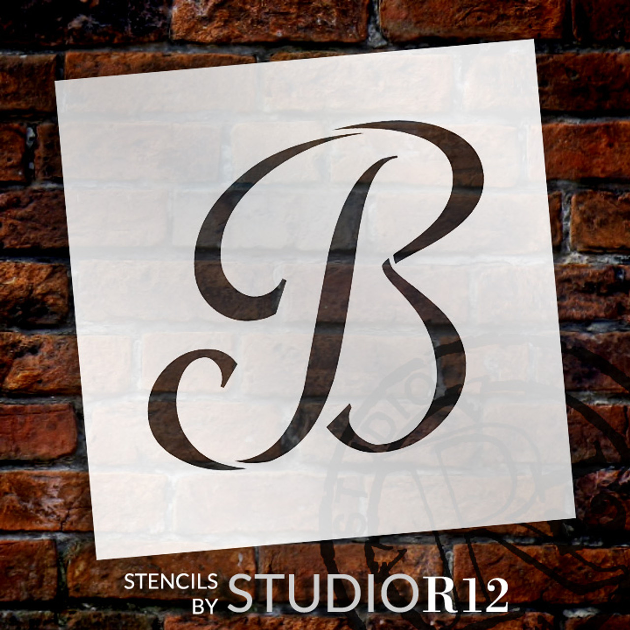 Graceful Monogram Stencil - B - 10" - STCL1902_4 - by StudioR12