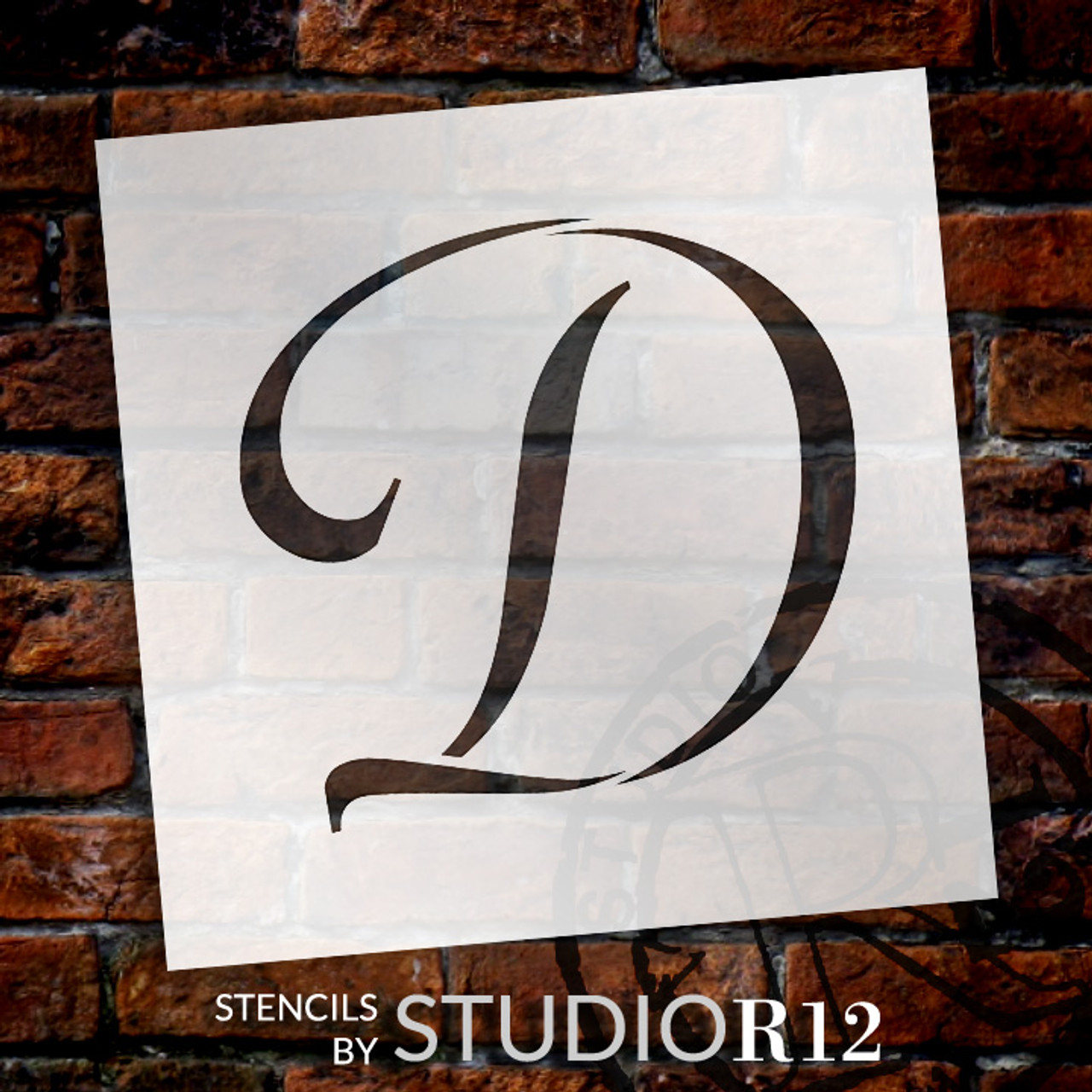 Graceful Monogram Stencil - D - 3" - STCL1904_1 - by StudioR12