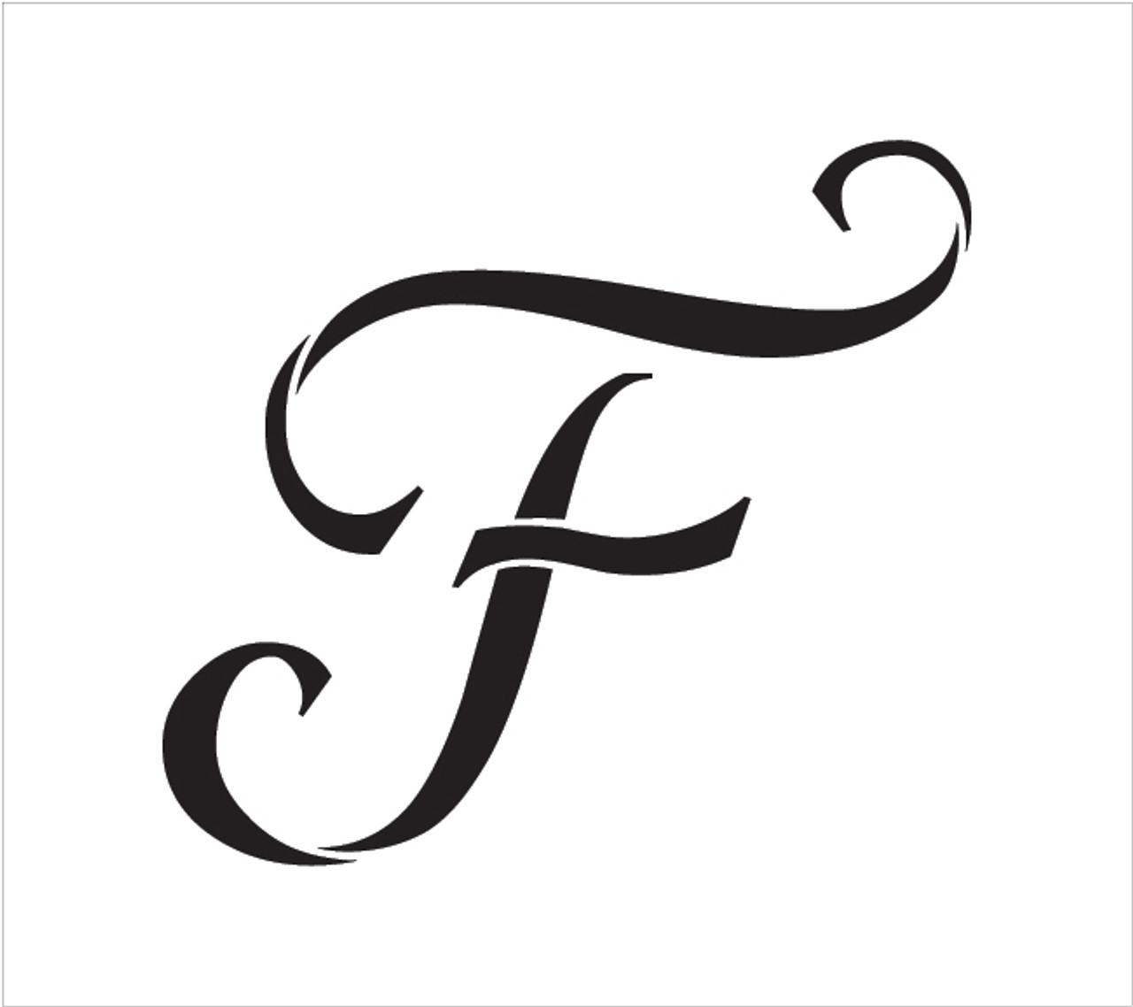 Graceful Monogram Stencil - F - 3" - STCL1906_1 - by StudioR12