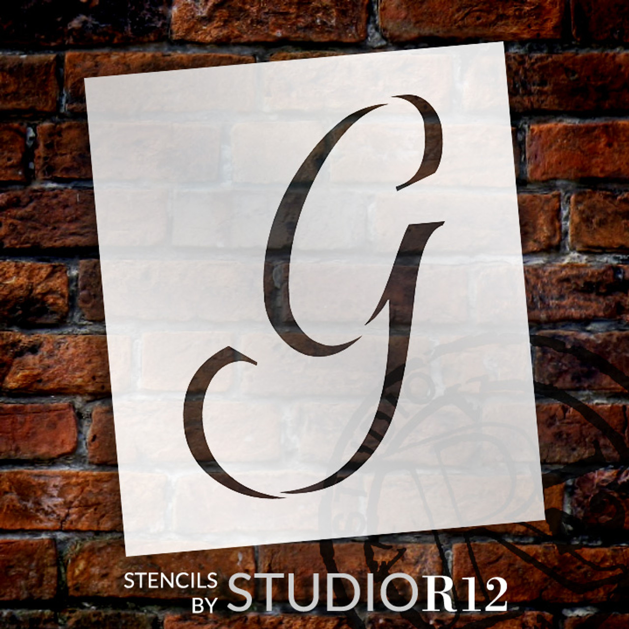 Graceful Monogram Stencil - G - 8" - STCL1907_3 - by StudioR12