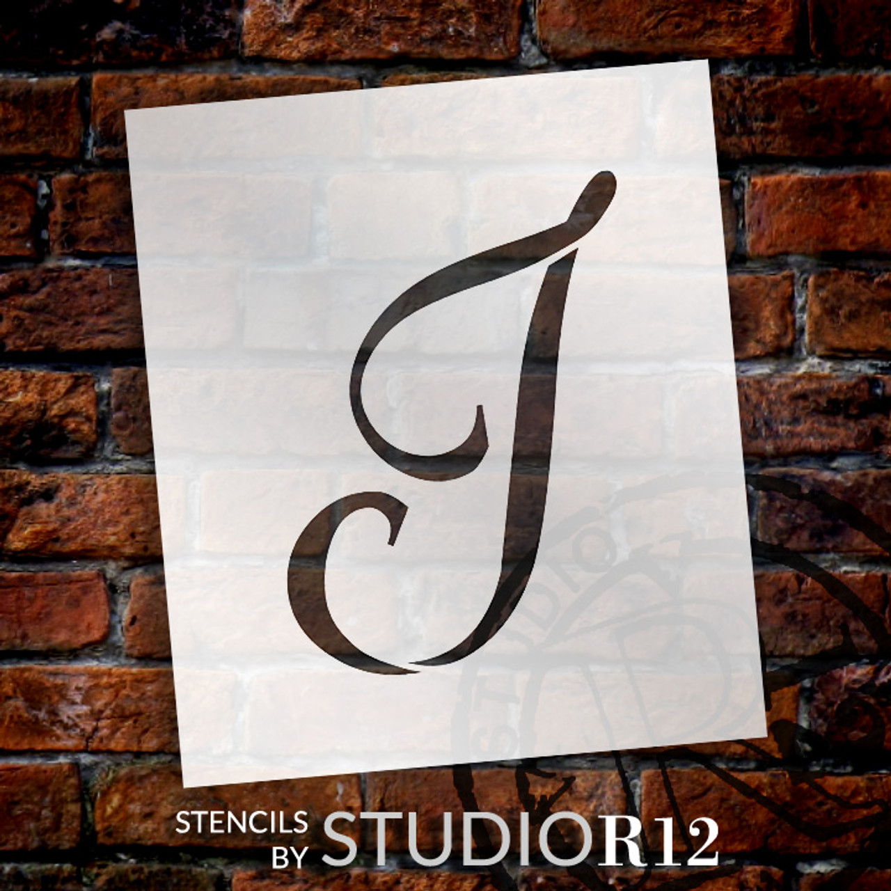 Graceful Monogram Stencil - I - 3" - STCL1909_1 - by StudioR12