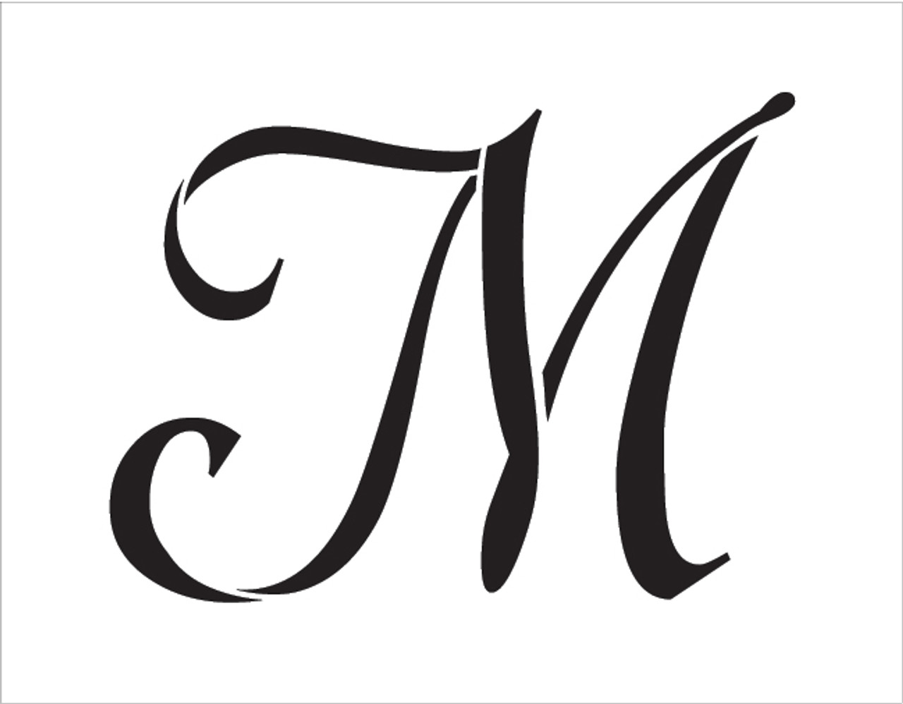 Graceful Monogram Stencil - M - 10" - STCL1913_4 - by StudioR12