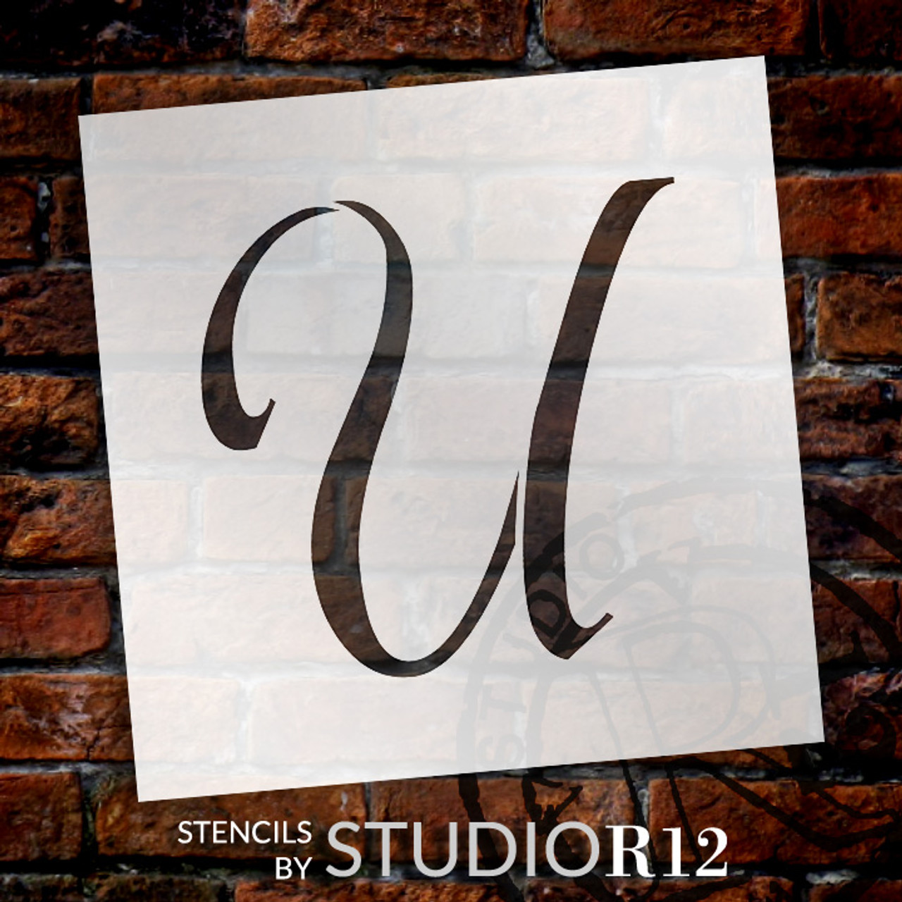 Graceful Monogram Stencil - U - 8" - STCL1921_3 - by StudioR12