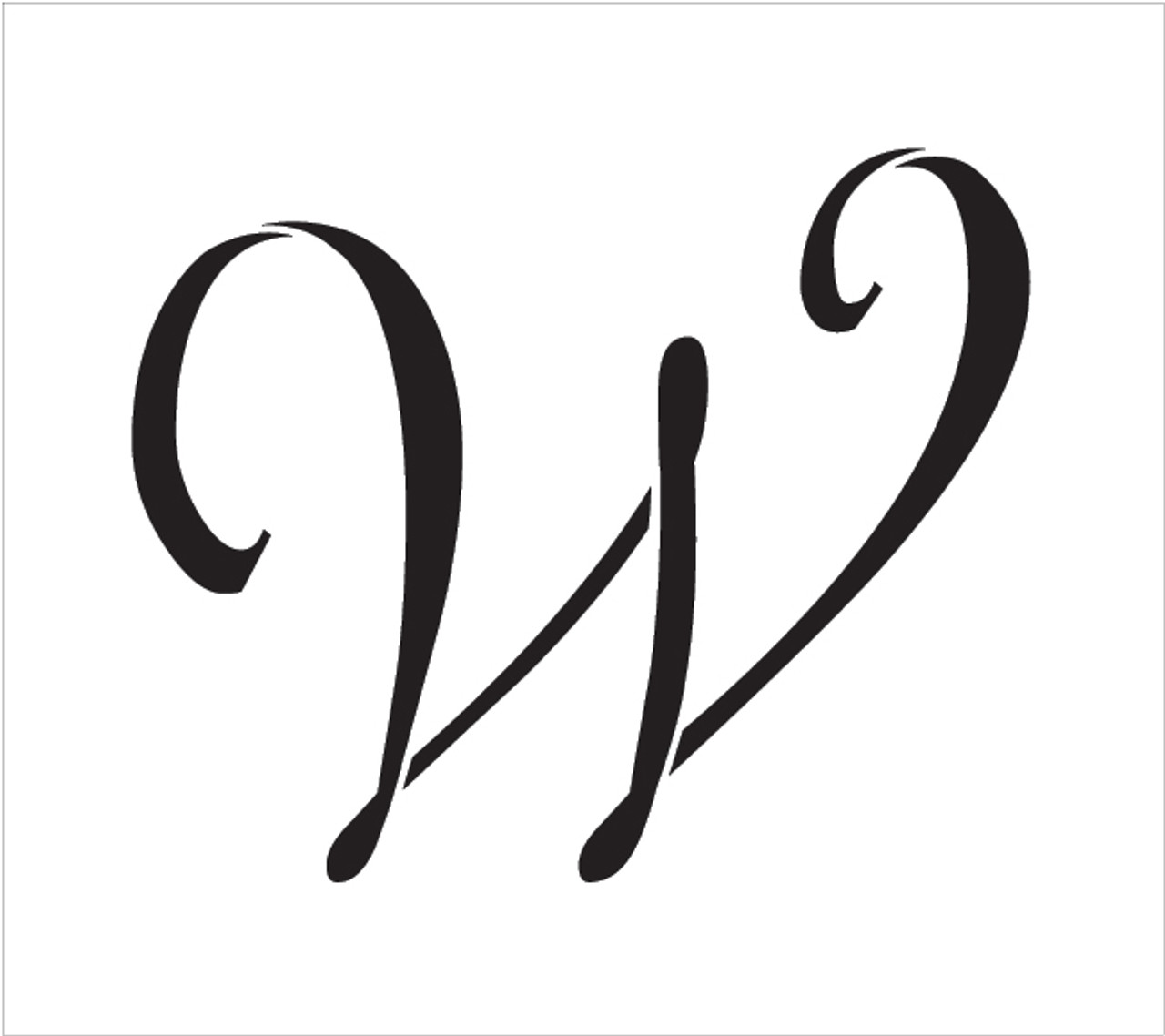 Graceful Monogram Stencil - W - 8" - STCL1923_3 - by StudioR12