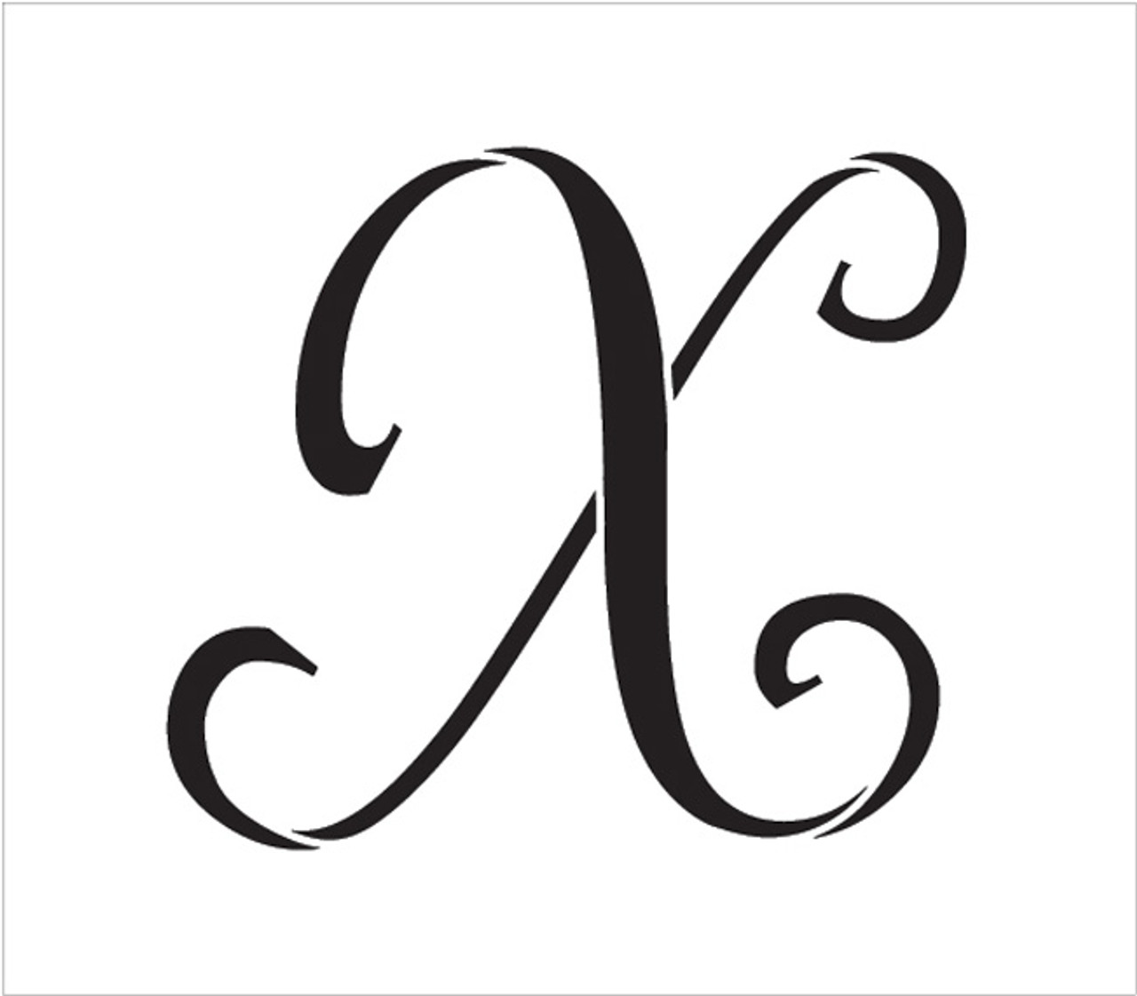 Graceful Monogram Stencil - X - 3" - STCL1924_1 - by StudioR12