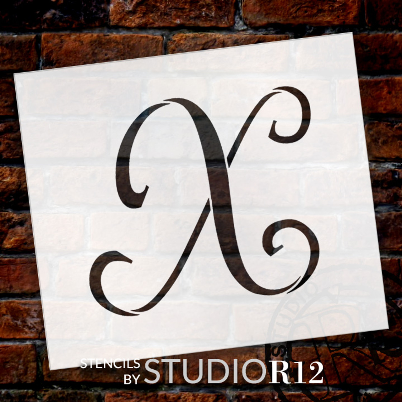 Graceful Monogram Stencil - X - 5" - STCL1924_2 - by StudioR12