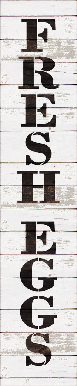 Fresh Eggs - Farmhouse Serif - Vertical - Word Stencil - 3" x 15" - STCL1958_1 - by StudioR12