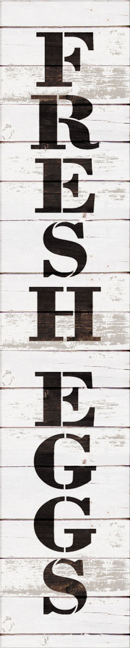 Fresh Eggs - Farmhouse Serif - Vertical - Word Stencil - 4" x 23" - STCL1958_2 - by StudioR12