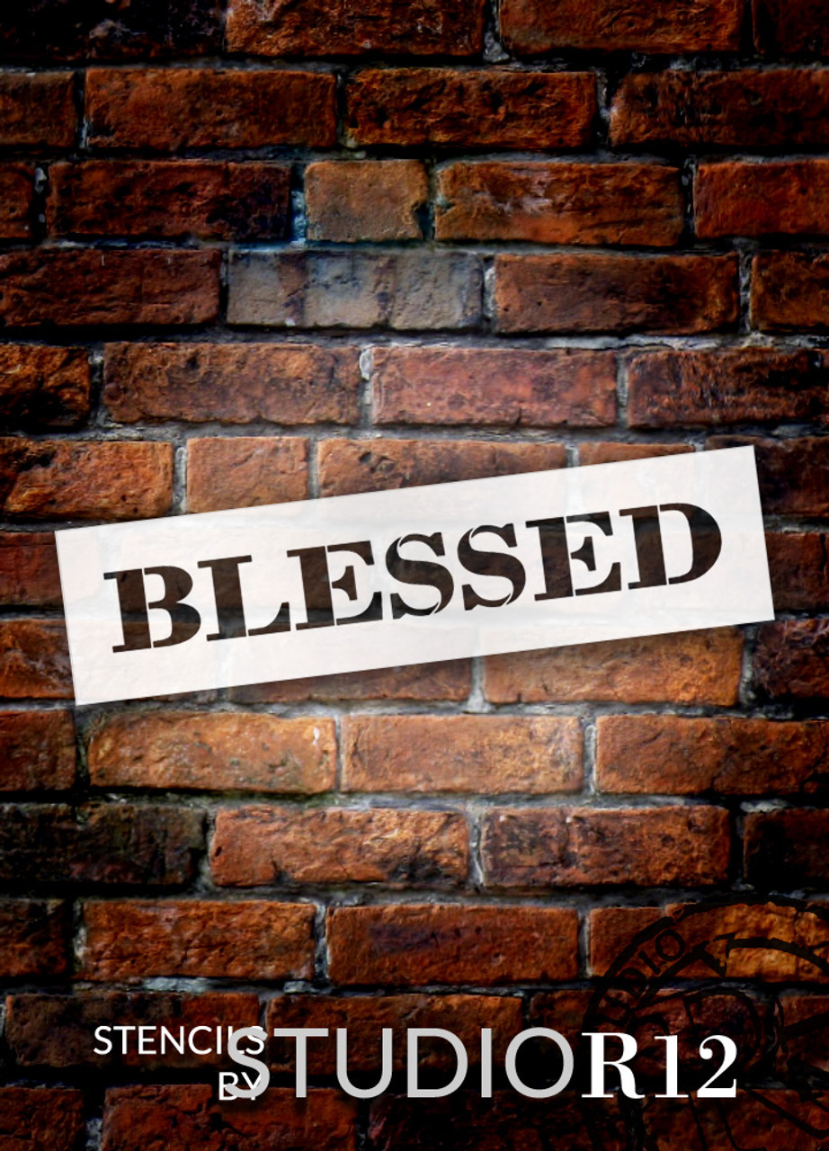 Blessed - Farmhouse Serif - Word Stencil - 24" x 6" - STCL1959_4 - by StudioR12