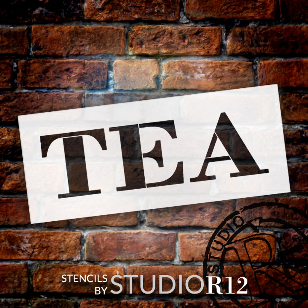 Tea - Farmhouse Serif - Word Stencil - 12" x 5" - STCL1967_1 - by StudioR12