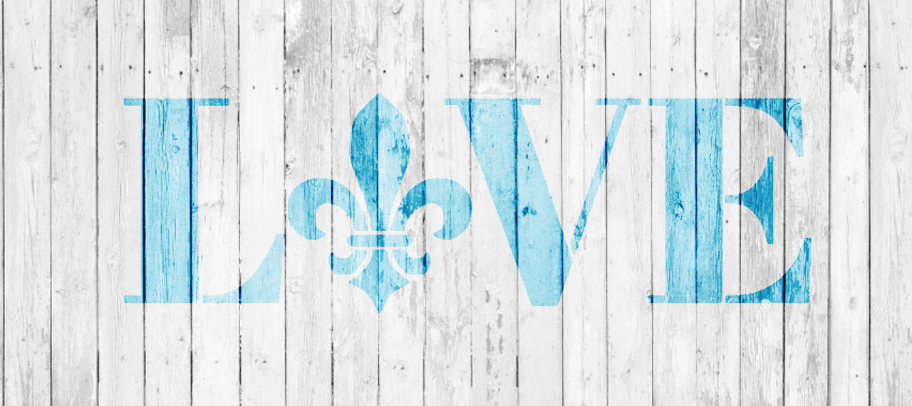 Love - Fleur-de-Lis Style - Word Art Stencil - 12" x 5" - STCL1989_2 - by StudioR12