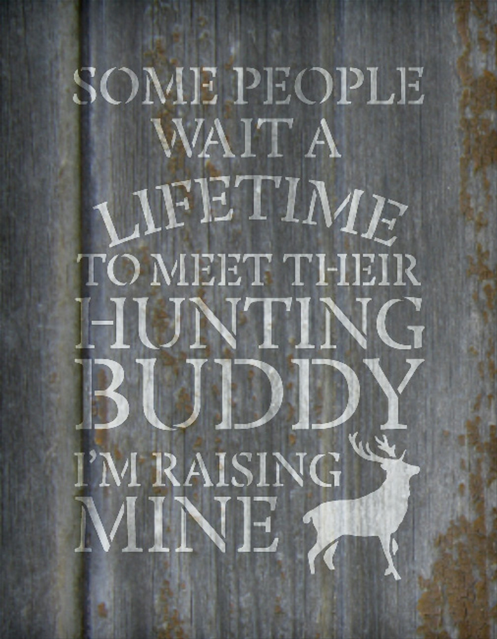 Hunting Buddy - Word Art Stencil - 13" x 18" - STCL1833_4 - by StudioR12