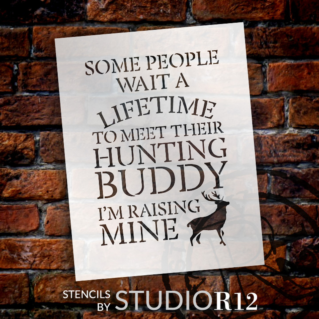 Hunting Buddy - Word Art Stencil - 15" x 21" - STCL1833_5 - by StudioR12