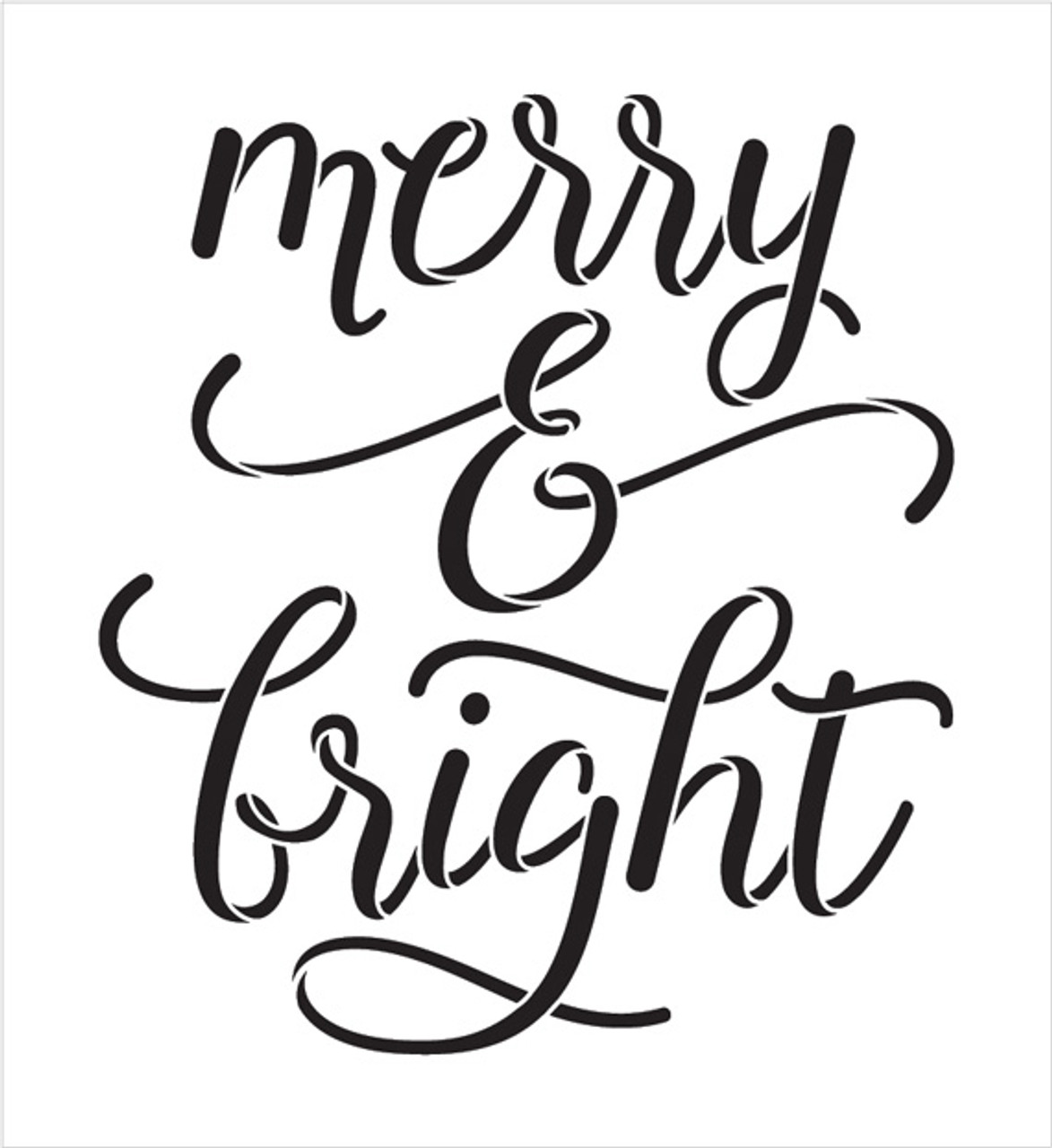 Merry & Bight - Elegant Hand - Word Stencil - 11" x 12" - STCL2003_2 - by StudioR12