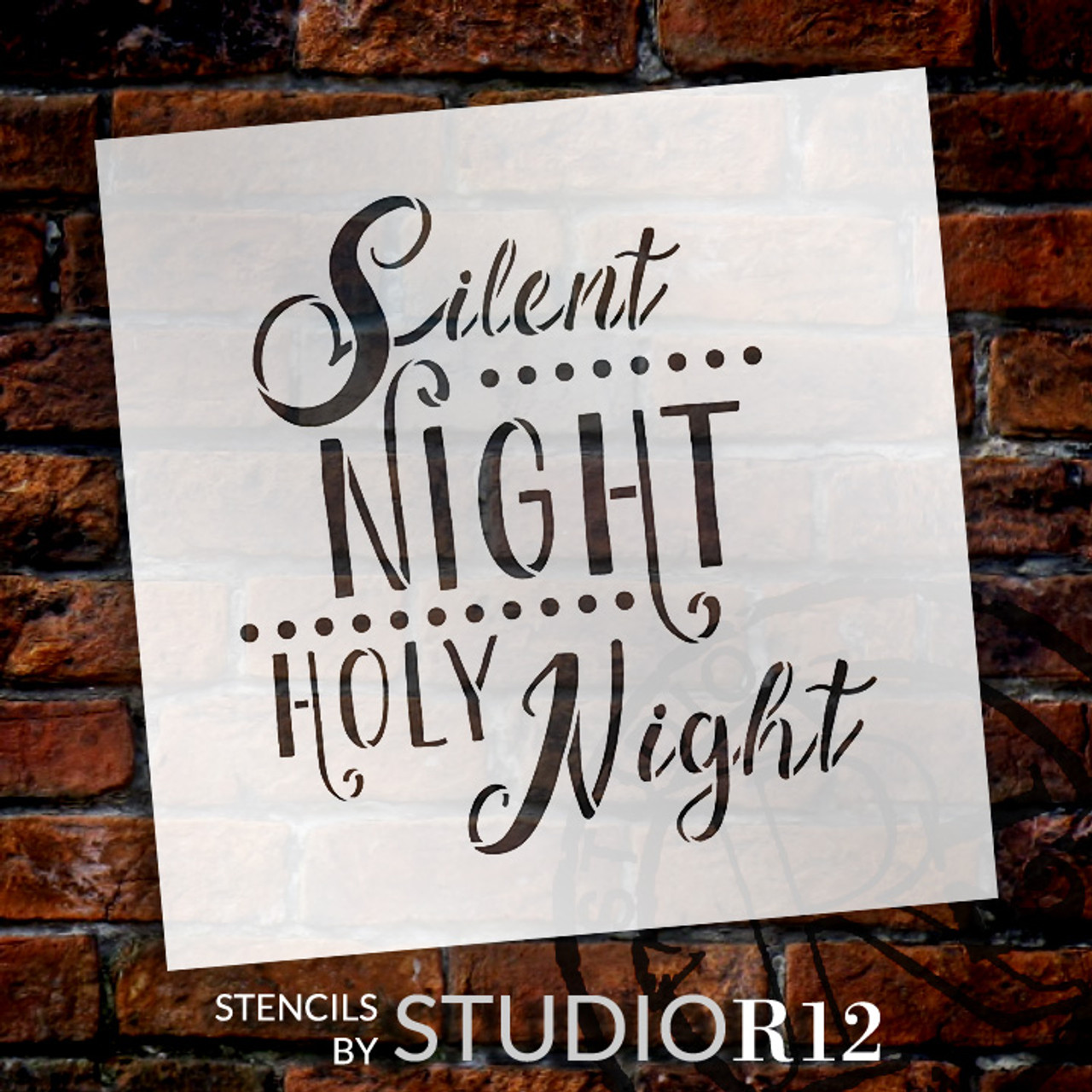 Silent Night - Funky - Word Art Stencil - 17" x 18" - STCL2007_4 - by StudioR12