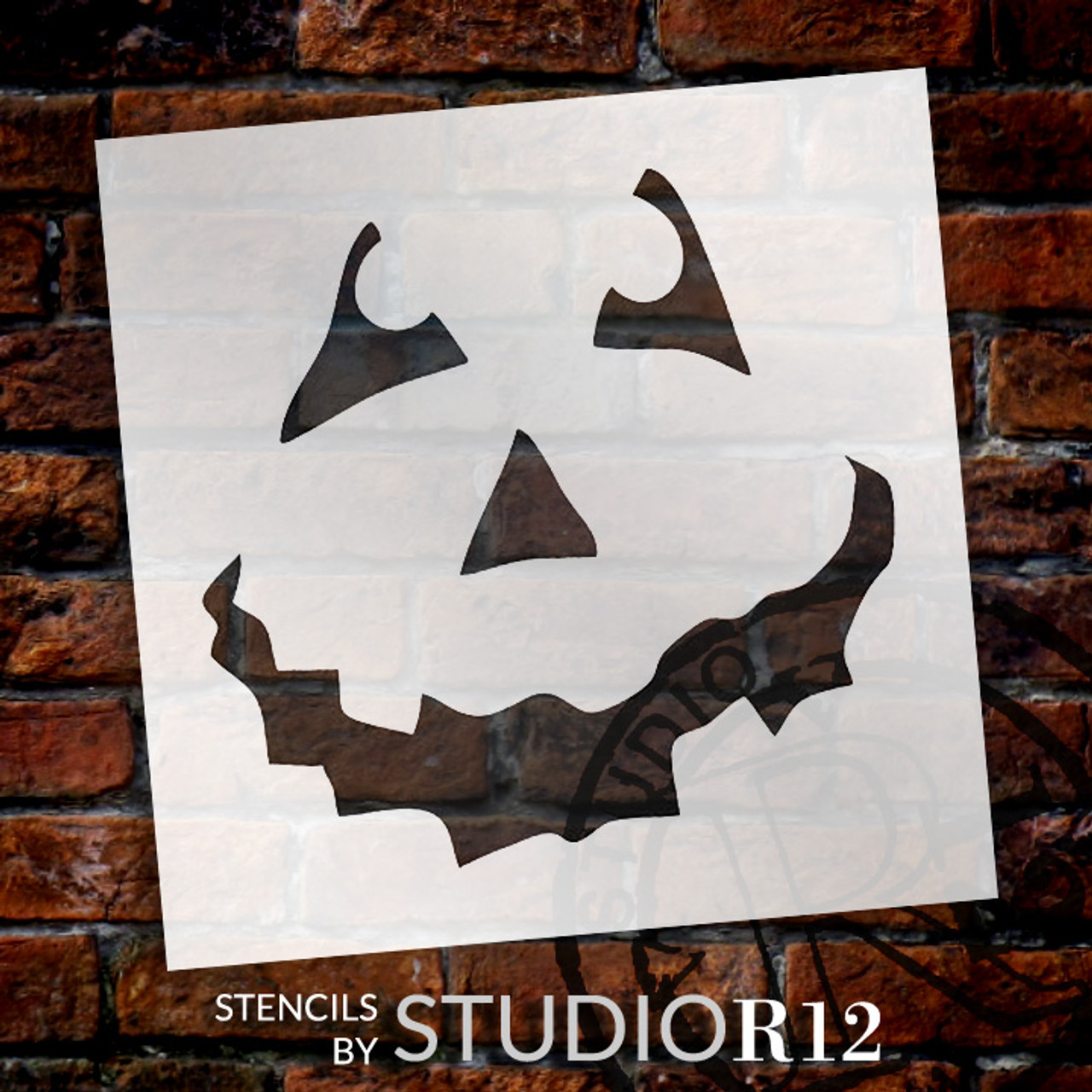 Halloween - Pumpkin Face Art Stencil - 12" X 12" - STCL761_3 - by StudioR12