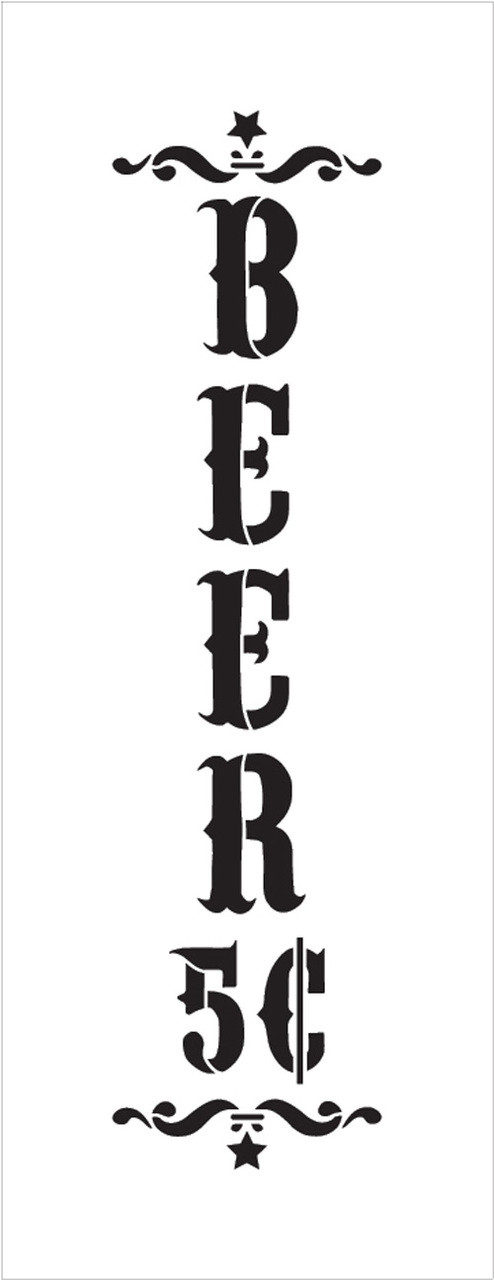 Beer - Decorative Vertical - Word Art Stencil - 8" x 22" - STCL1887_4 - by StudioR12