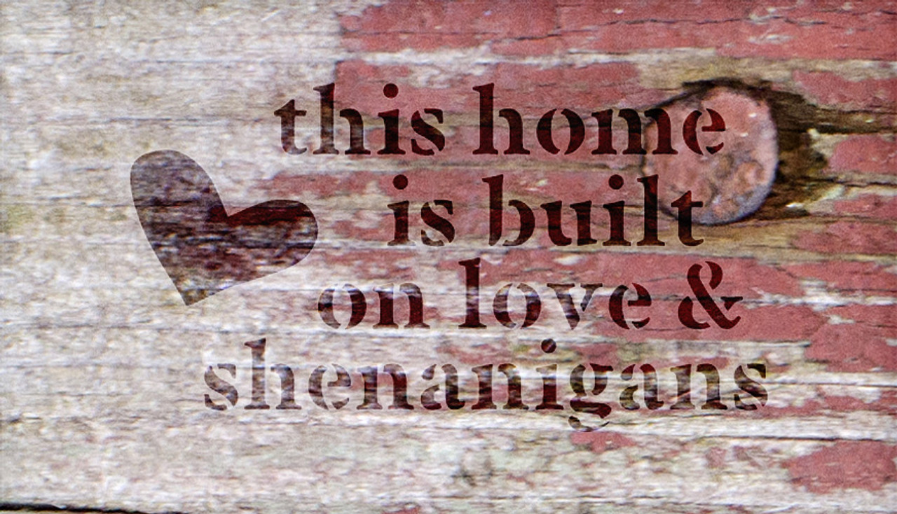 Built On Love - With Heart - Word Art Stencil - 7" x 4" - STCL1873_1 - by StudioR12