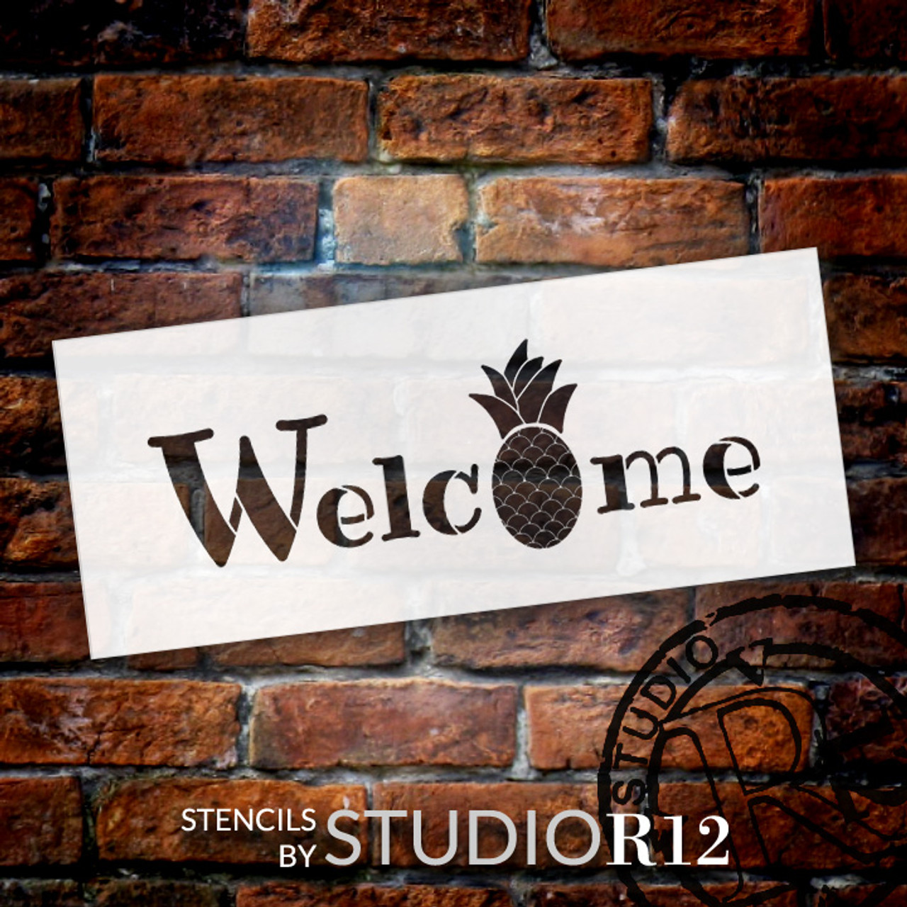 Welcome - Pineapple - Word Stencil - 20" x 8" - STCL2071_3 - by StudioR12