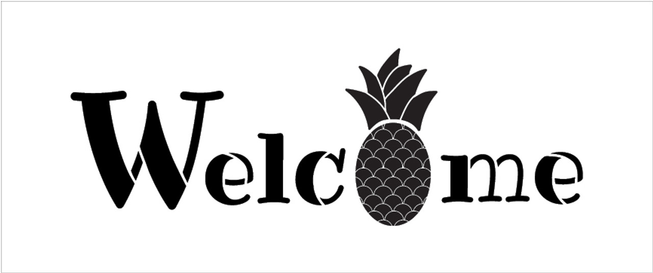 Welcome - Pineapple - Word Stencil - 24" x 10" - STCL2071_4 - by StudioR12