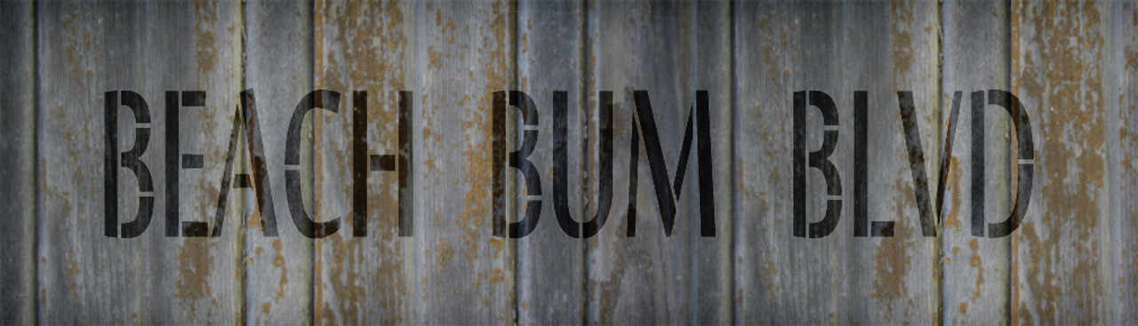 Beach Bum Blvd - Word Stencil - 17" x 5" - STCL2073_2 - by StudioR12