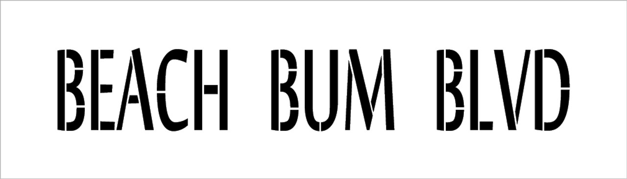 Beach Bum Blvd - Word Stencil - 17" x 5" - STCL2073_2 - by StudioR12
