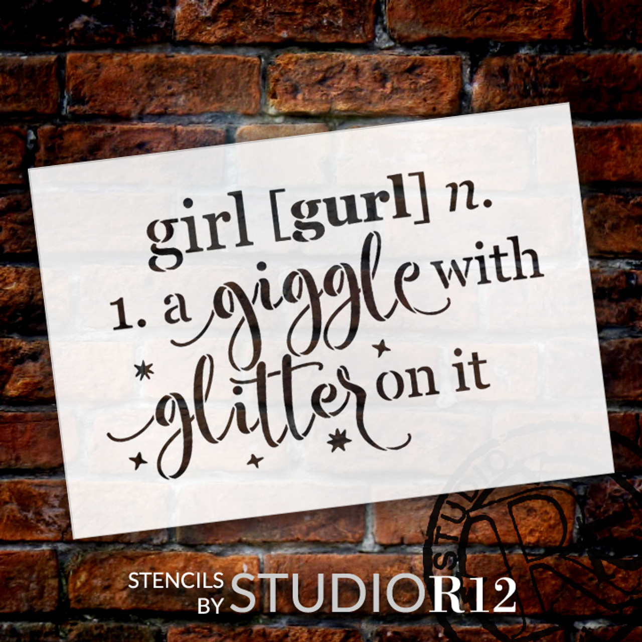 Girl - Defined - Word Stencil - 16" x 11" - STCL1868_3 - by StudioR12