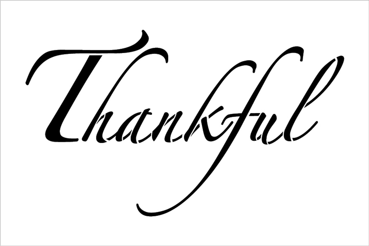 Thankful - Elegant Script - Word Stencil - 30" x 18" - STCL2099_5 - by StudioR12