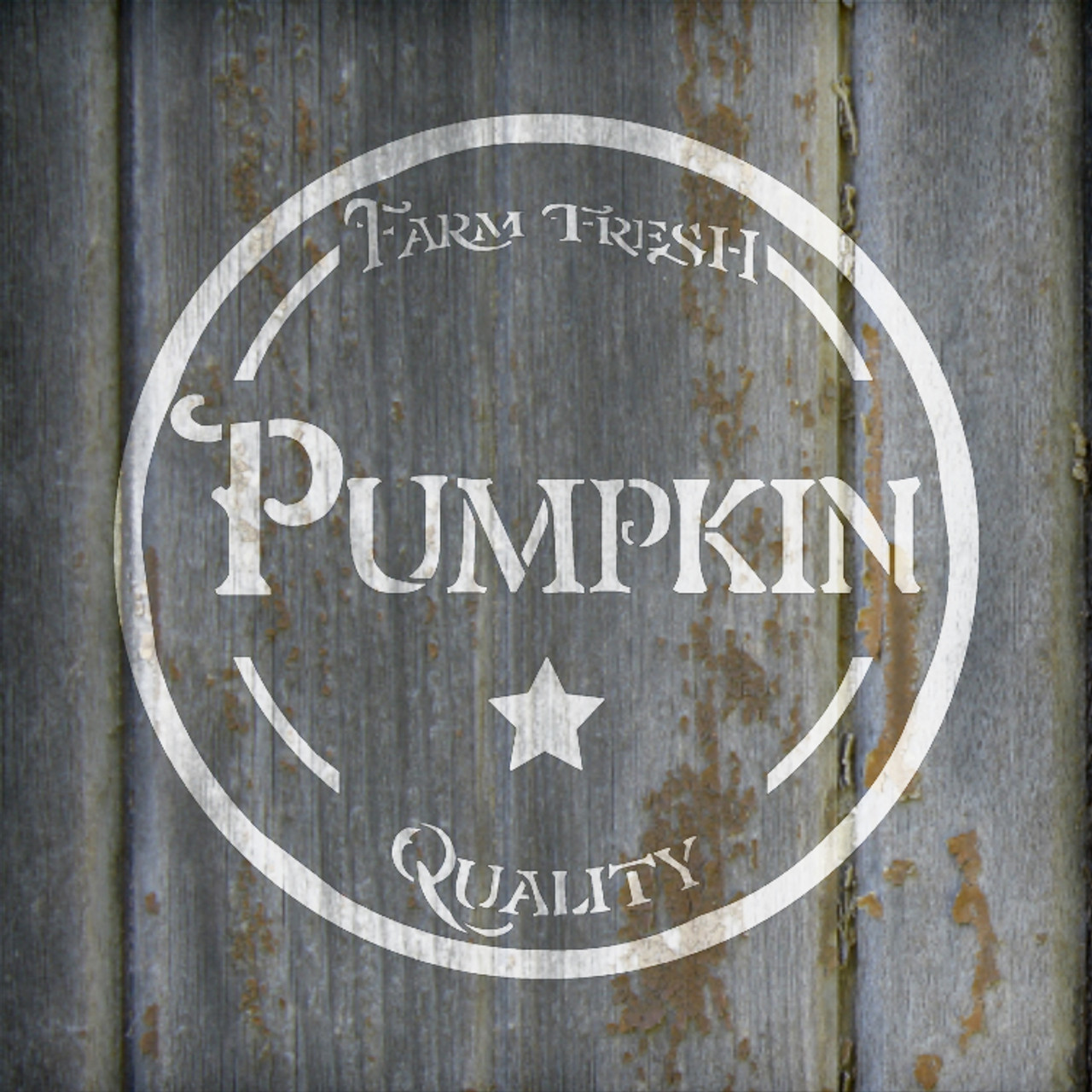 Farm Fresh Pumpkin - Fancy - Word Art Stencil - 18" x 18" - STCL2105_4 - by StudioR12