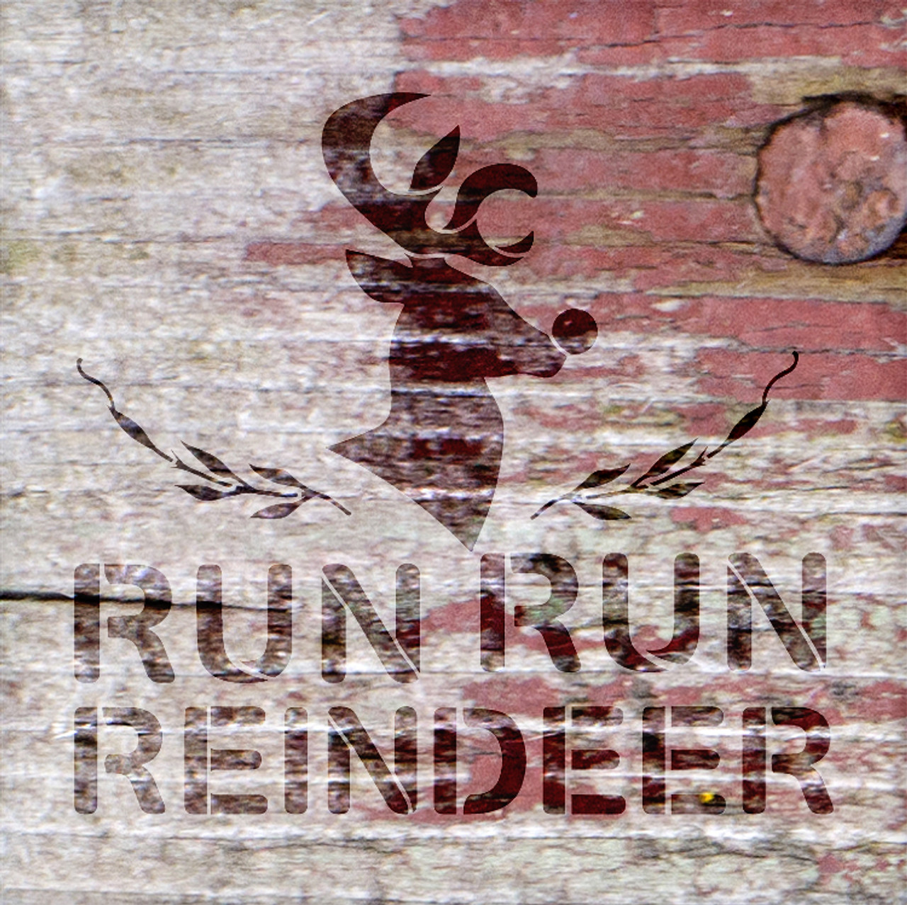 Run Run Reindeer - Word Art Stencil - 11" x 11" - STCL2151_1 - by StudioR12