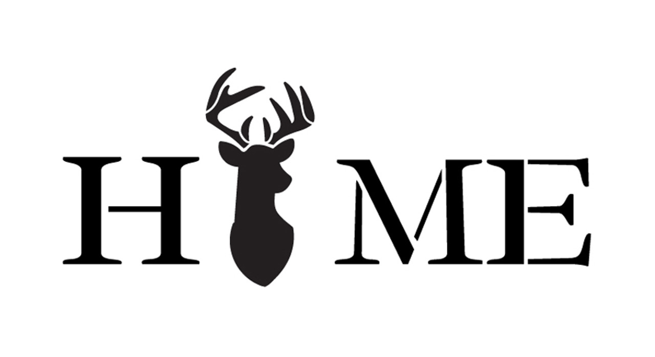 Home Stencil with Deer & Antlers StudioR12 | Modern Country Word Art for Kitchen | DIY Rustic Farmhouse Decor | Craft & Paint Wood Signs | Reusable Mylar Template | Select Size (24" x 12")