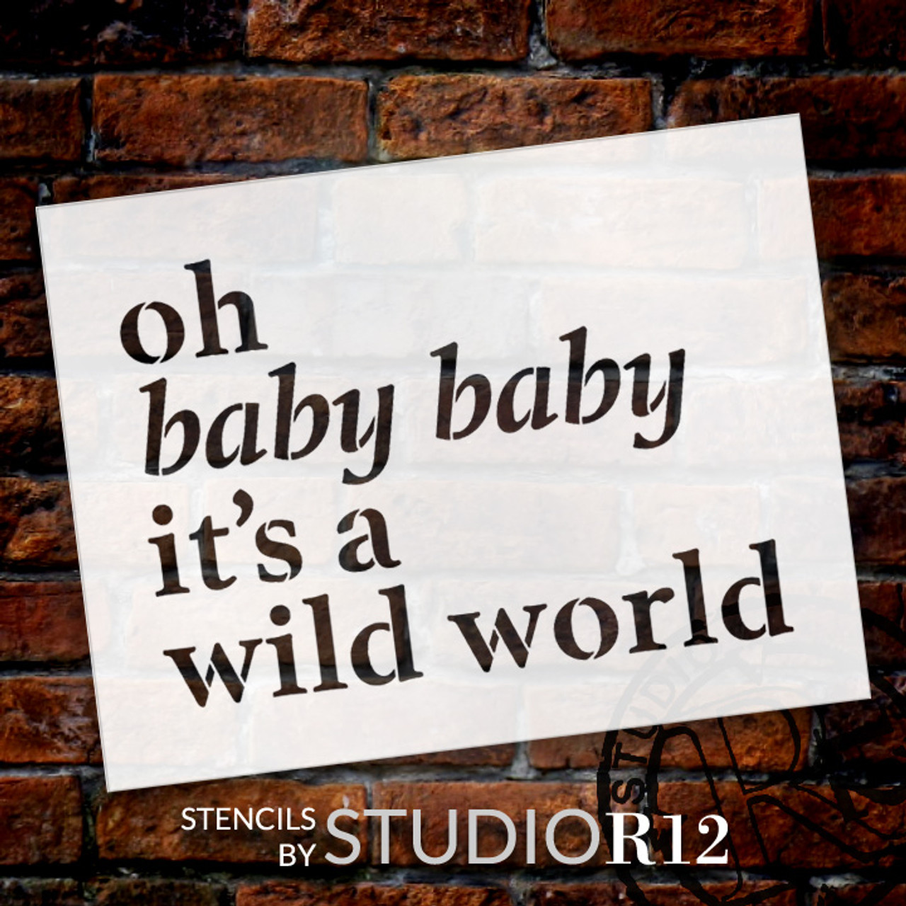 Oh Baby Baby - Word Stencil - 9" x 7" - STCL1843_1 - by StudioR12