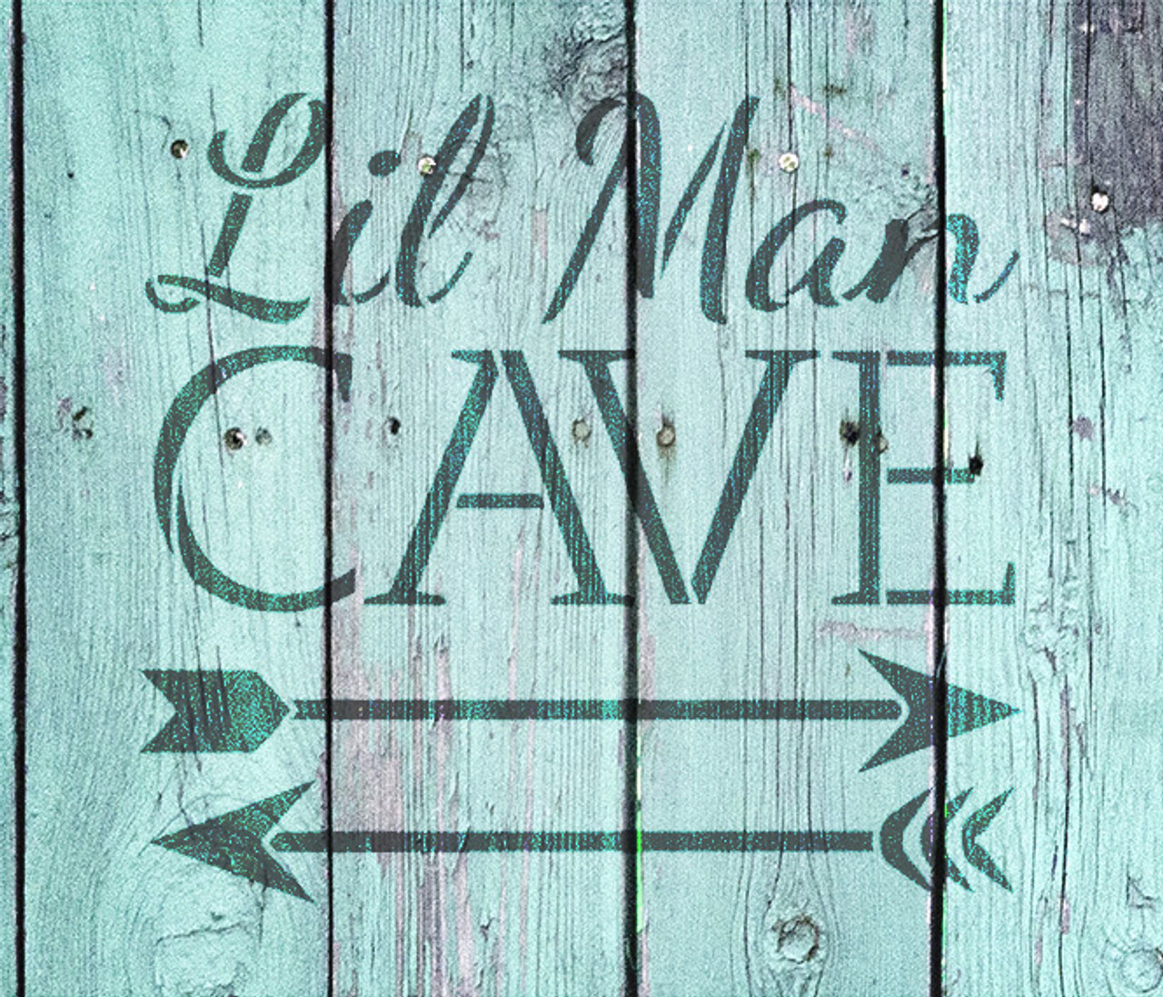 Lil Man Cave - Arrows - Word Art Stencil - 13" x 12" - STCL1838_3 - by StudioR12