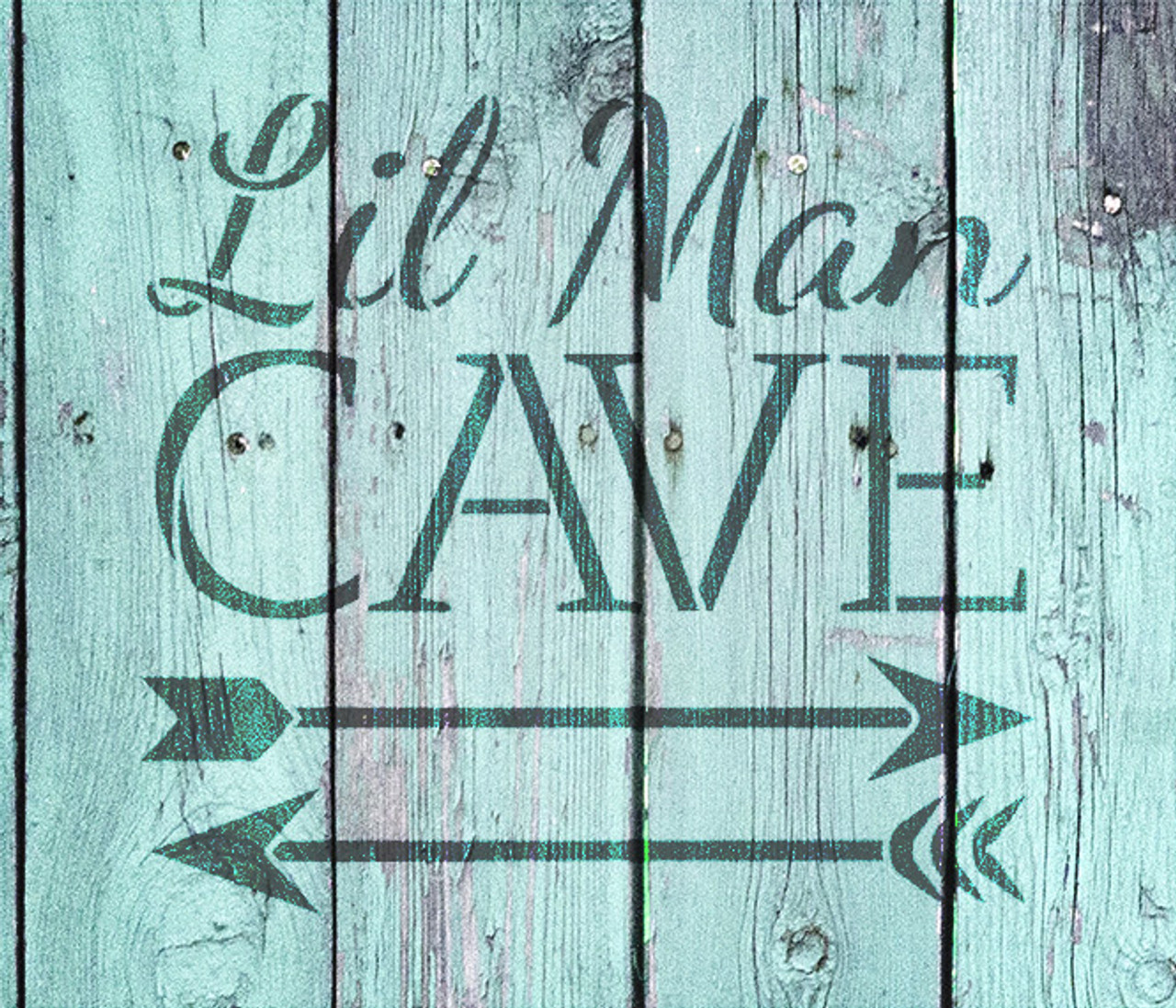 Lil Man Cave - Arrows - Word Art Stencil - 19" x 18" - STCL1838_5 - by StudioR12