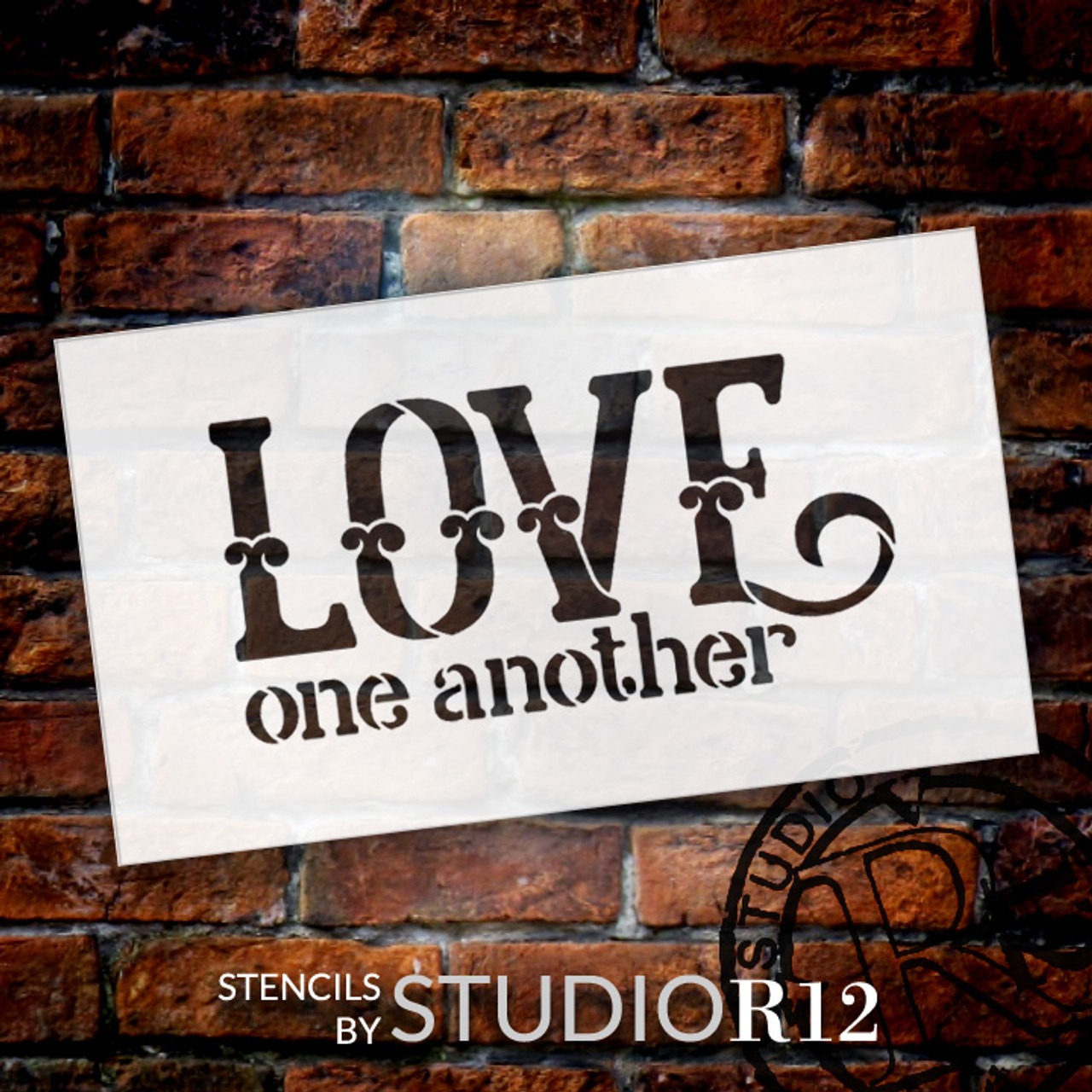 Love One Another - Celtic Style - Word Art Stencil - 7" x 4" - STCL1839_1 - by StudioR12