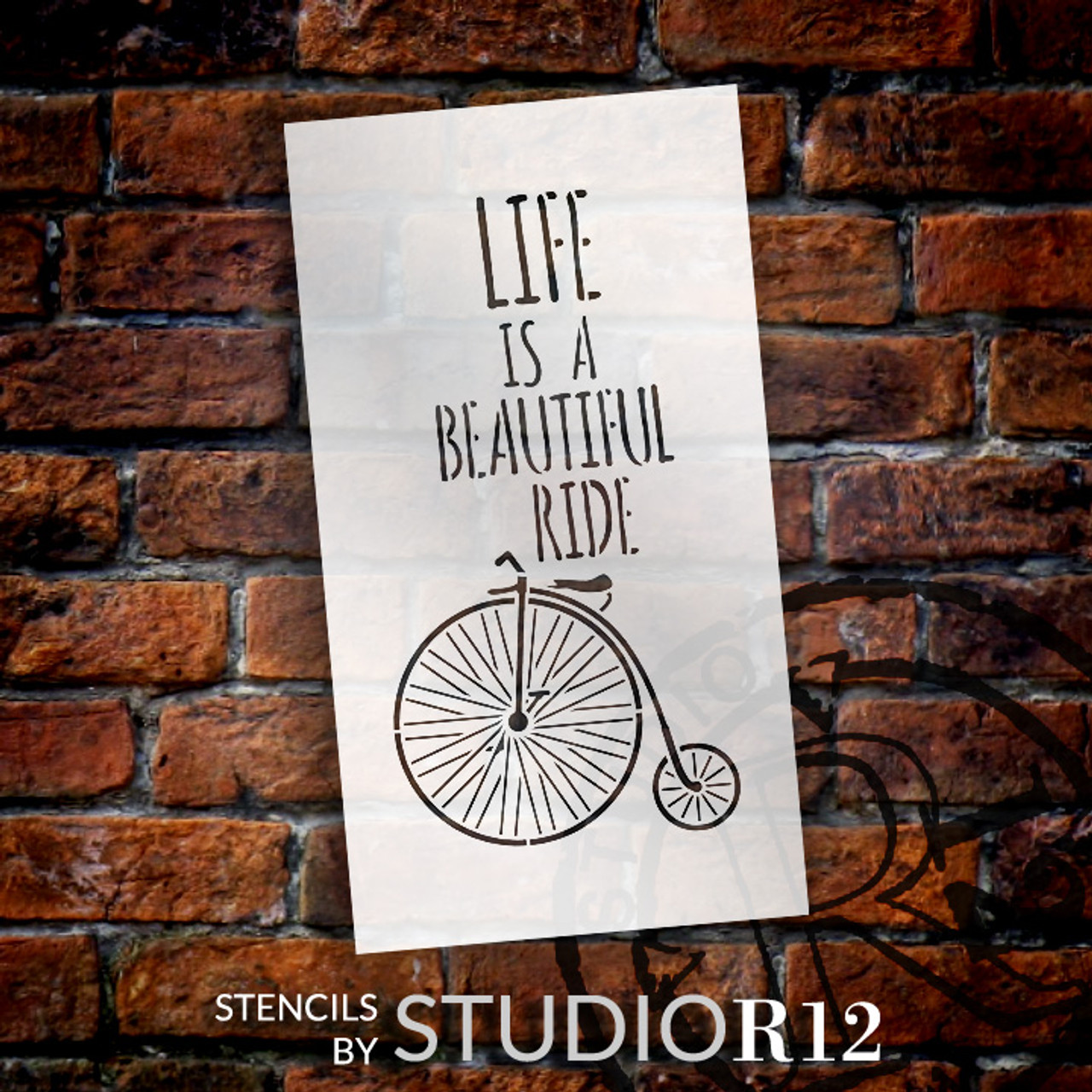 Life Is Beautiful - Old Timey - Word Art Stencil -  10" x 17" - STCL1837_3 - by StudioR12