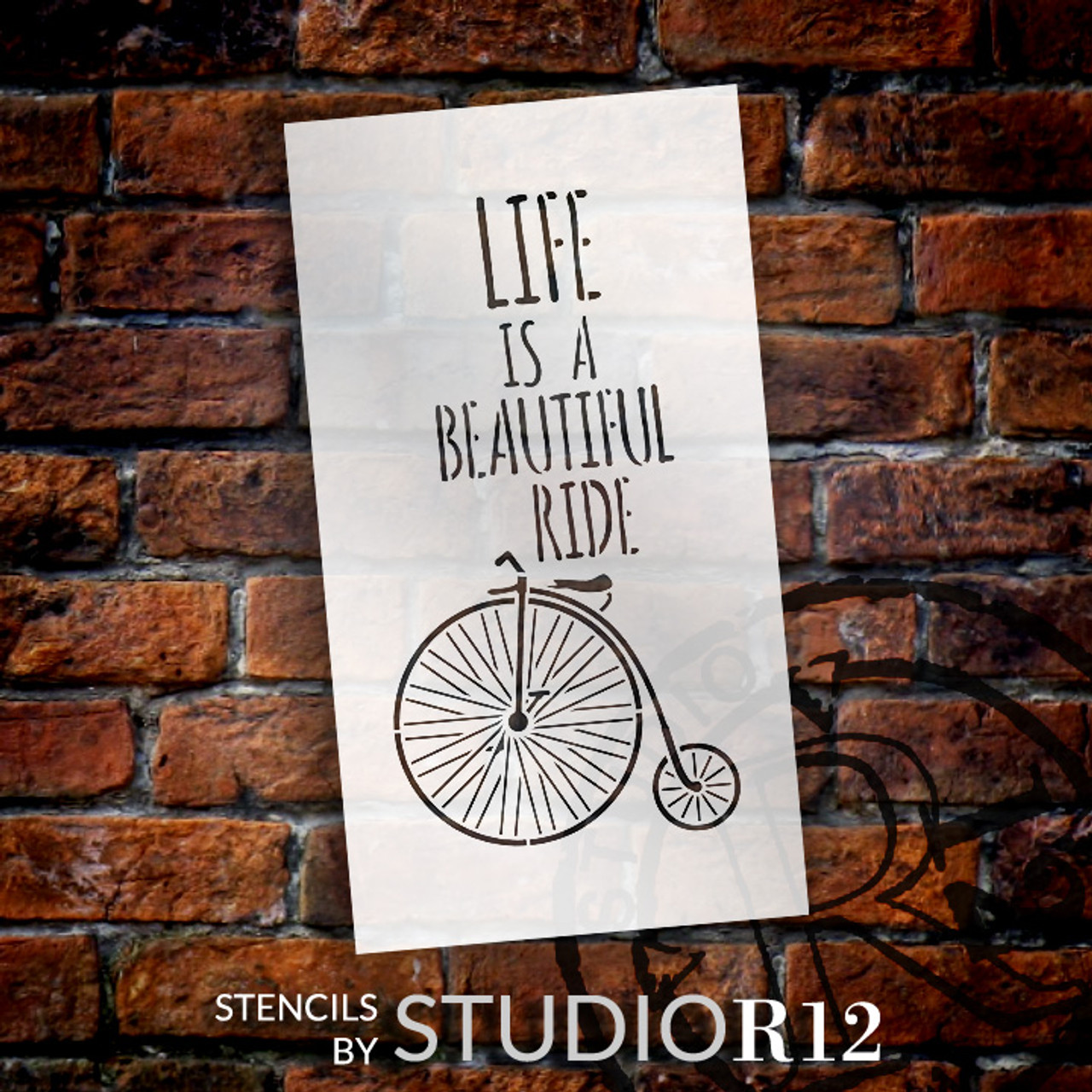 Life Is Beautiful - Old Timey - Word Art Stencil -  12" x 20" - STCL1837_4 - by StudioR12