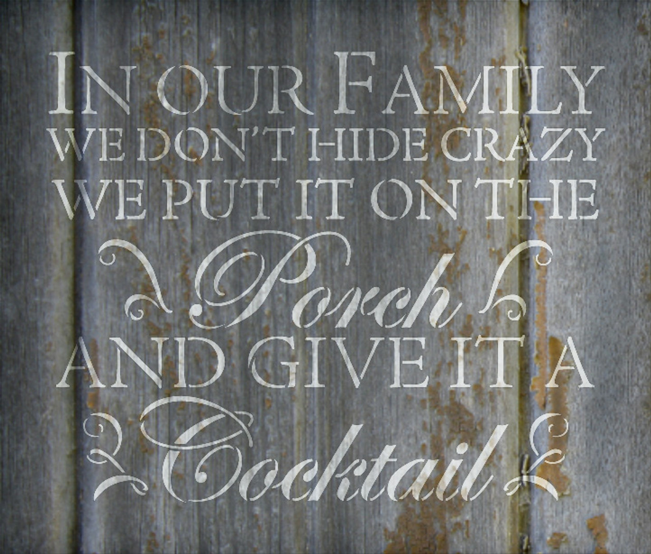 Crazy Family - Word Stencil - 10" x 9" - STCL1823_1 - by StudioR12