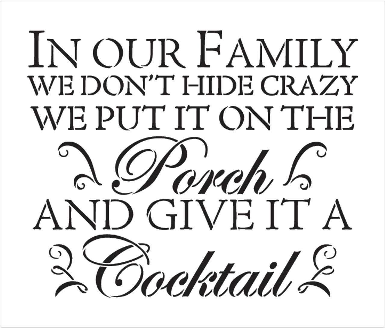 Crazy Family - Word Stencil - 16" x 14" - STCL1823_3 - by StudioR12