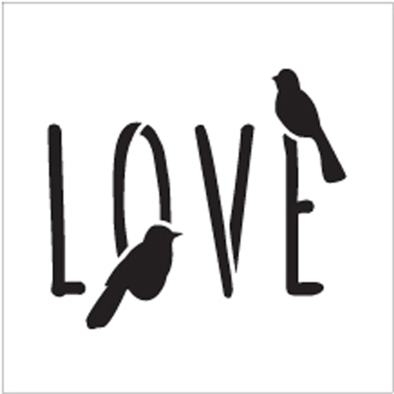 Bird Love - Word Art Stencil - 12" x 12" - STCL1820_4 - by StudioR12