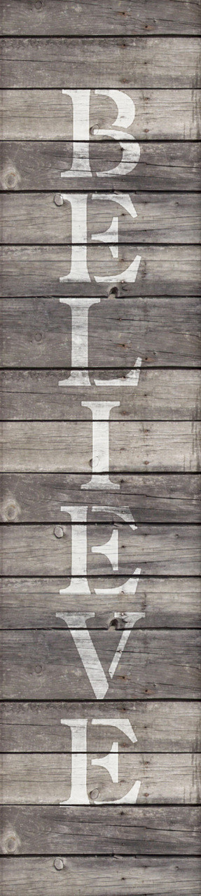 Believe - Vertical - Word Stencil - 3" x 12" - STCL1819_2 - by StudioR12