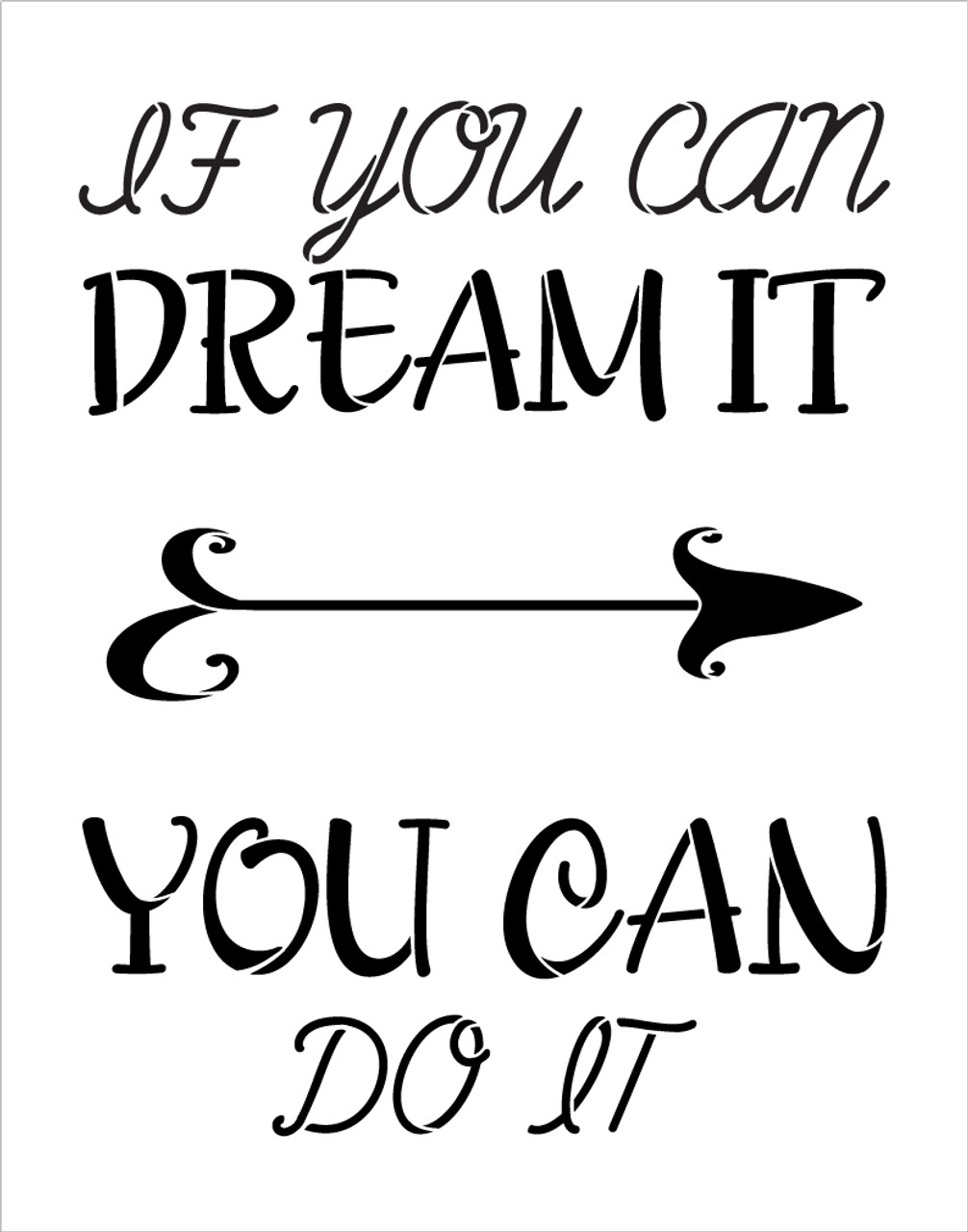 Dream It - Do - It - Arrow - Word Art Stencil - 16" x 20" - STCL2172_3 - by StudioR12