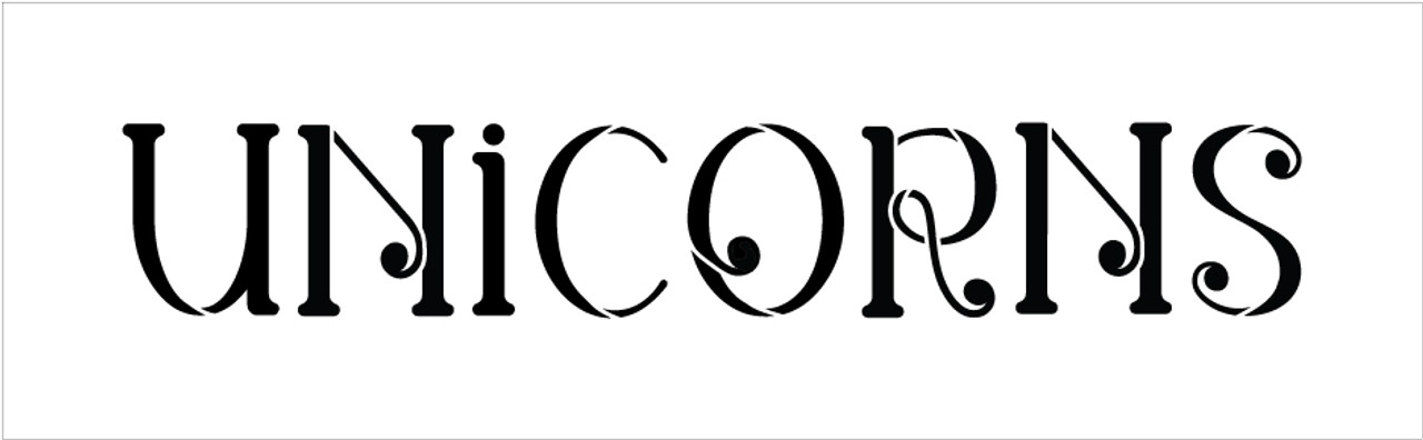 Unicorns - Swirls - Word Stencil - 20" x 6" - STCL2174_3 - by StudioR12