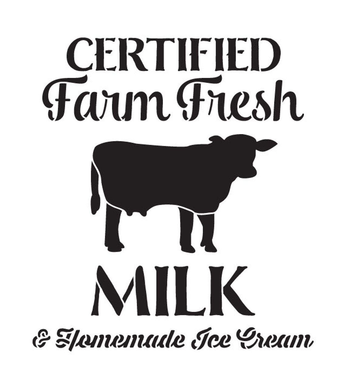 Vintage Farm Fresh Milk Stencil - 8" x 9" - STCL1494_1 - by StudioR12