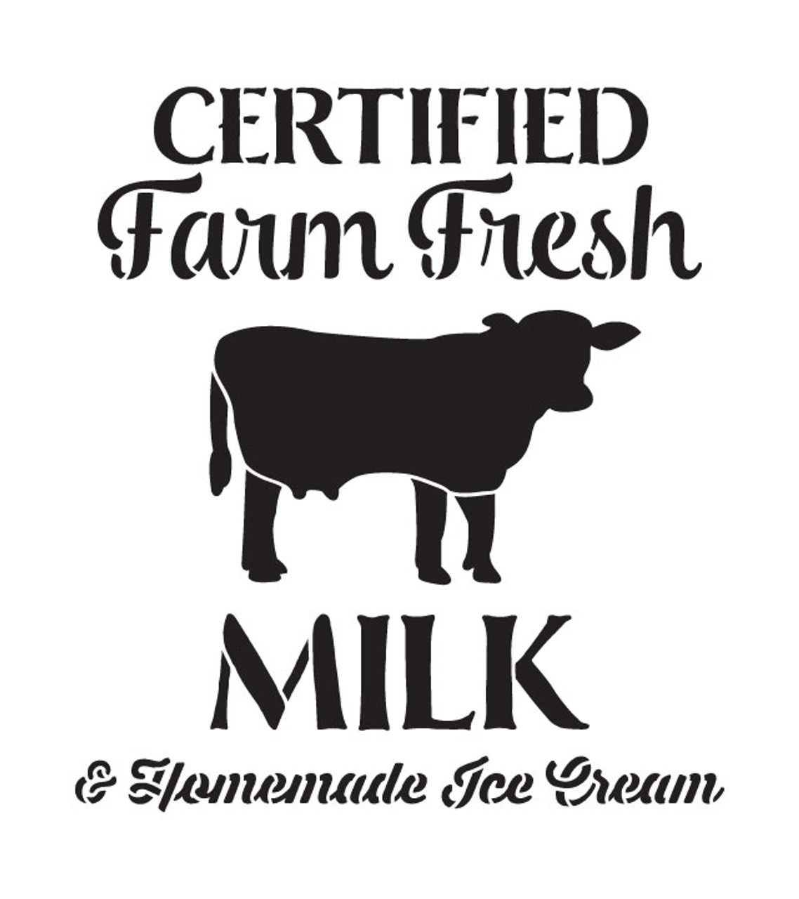 Vintage Farm Fresh Milk Stencil - 14" x 16" - STCL1494_3 - by StudioR12