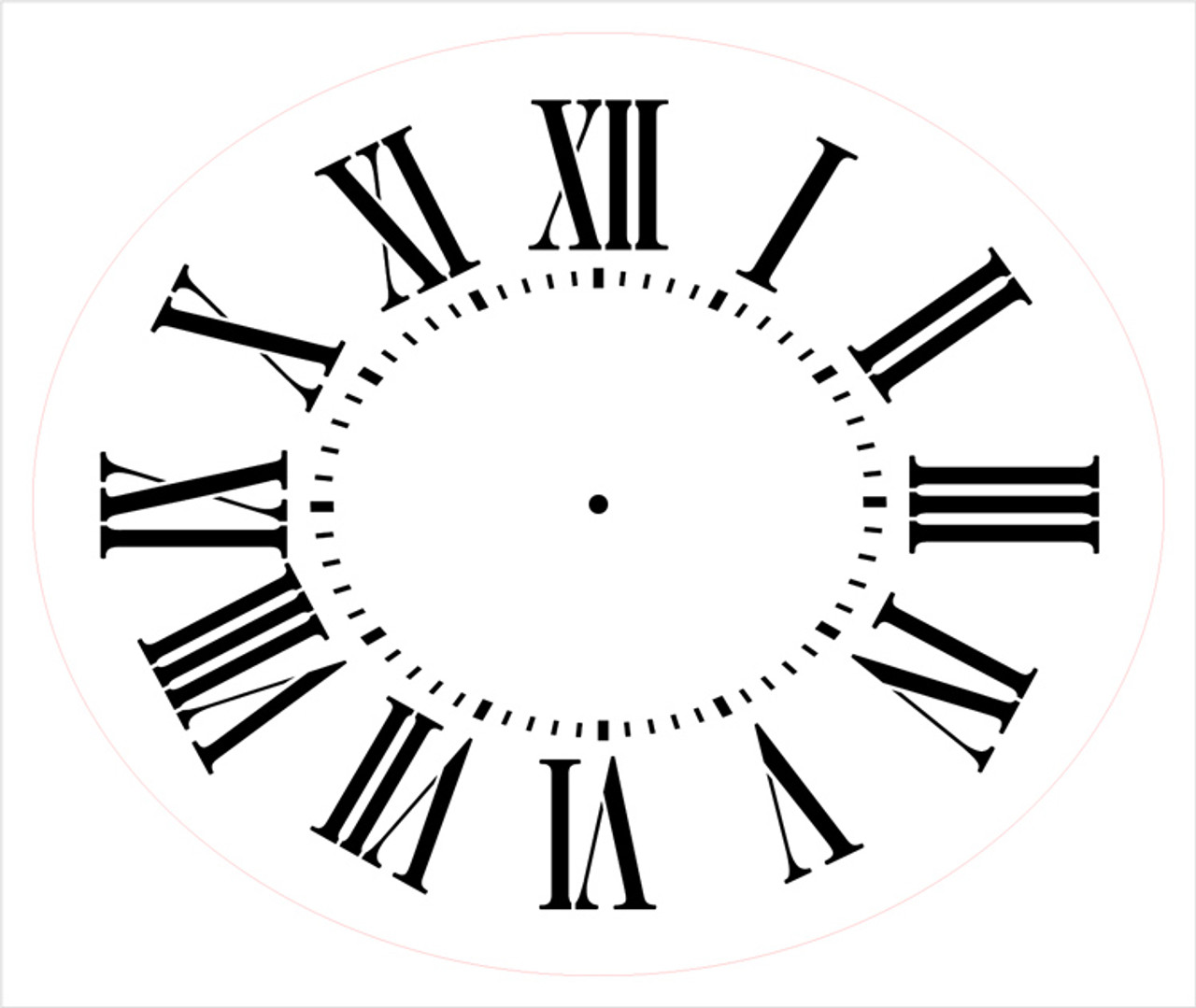 Antique Oval Clock Face Stencil - 14" x 11 5/8" - STCL2328_3 - by StudioR12
