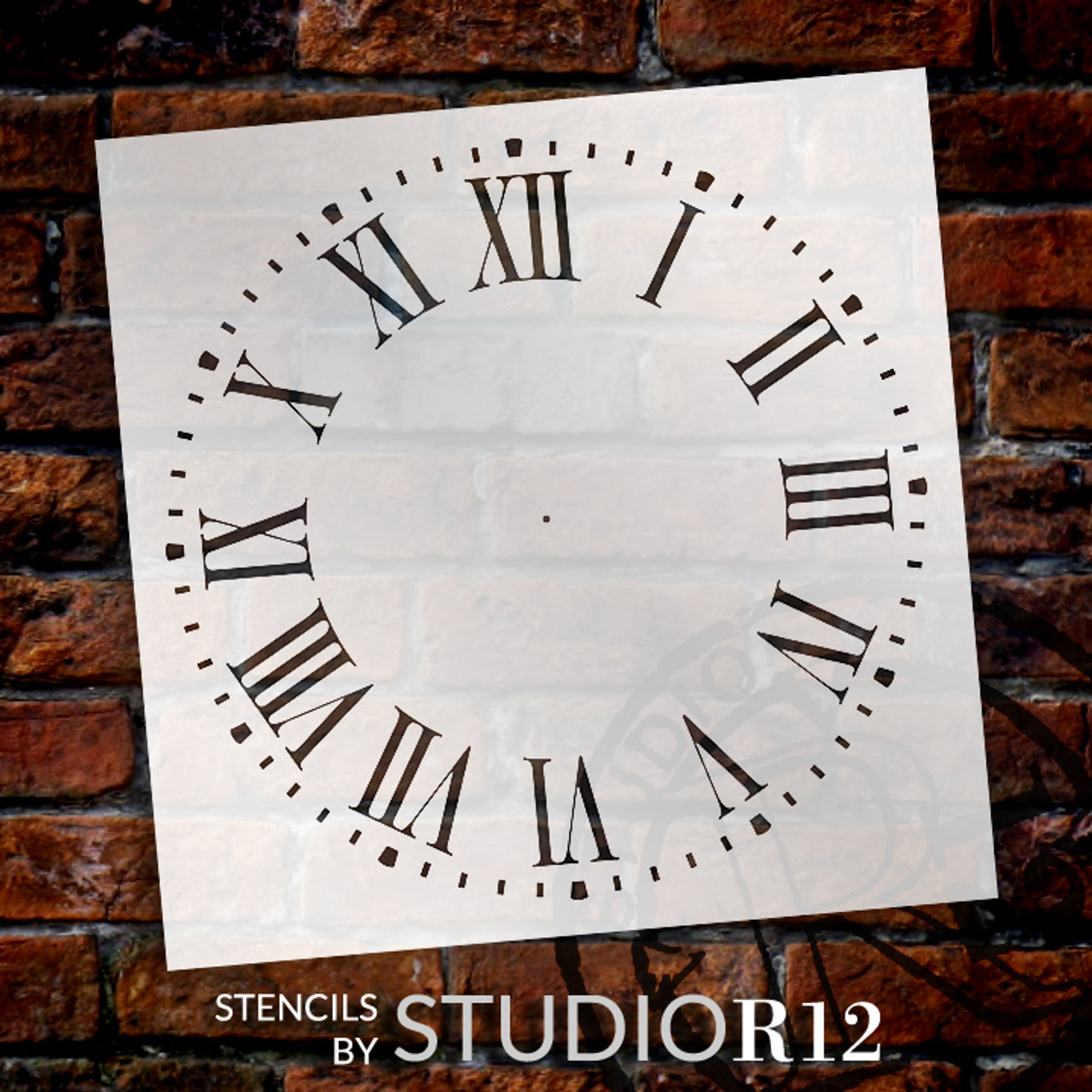 Farmhouse Clock Face Stencil - 24" - 2 piece - STCL2336_13 - by StudioR12