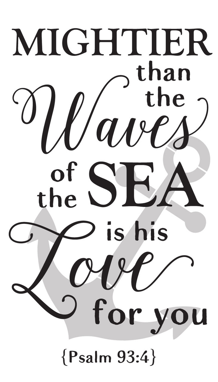 Mightier Than the Waves - Anchor - Psalm 93:4 - 2 Part Stencil by StudioR12 - Scripture Word Art - 19" x 30" - STCL2400_4