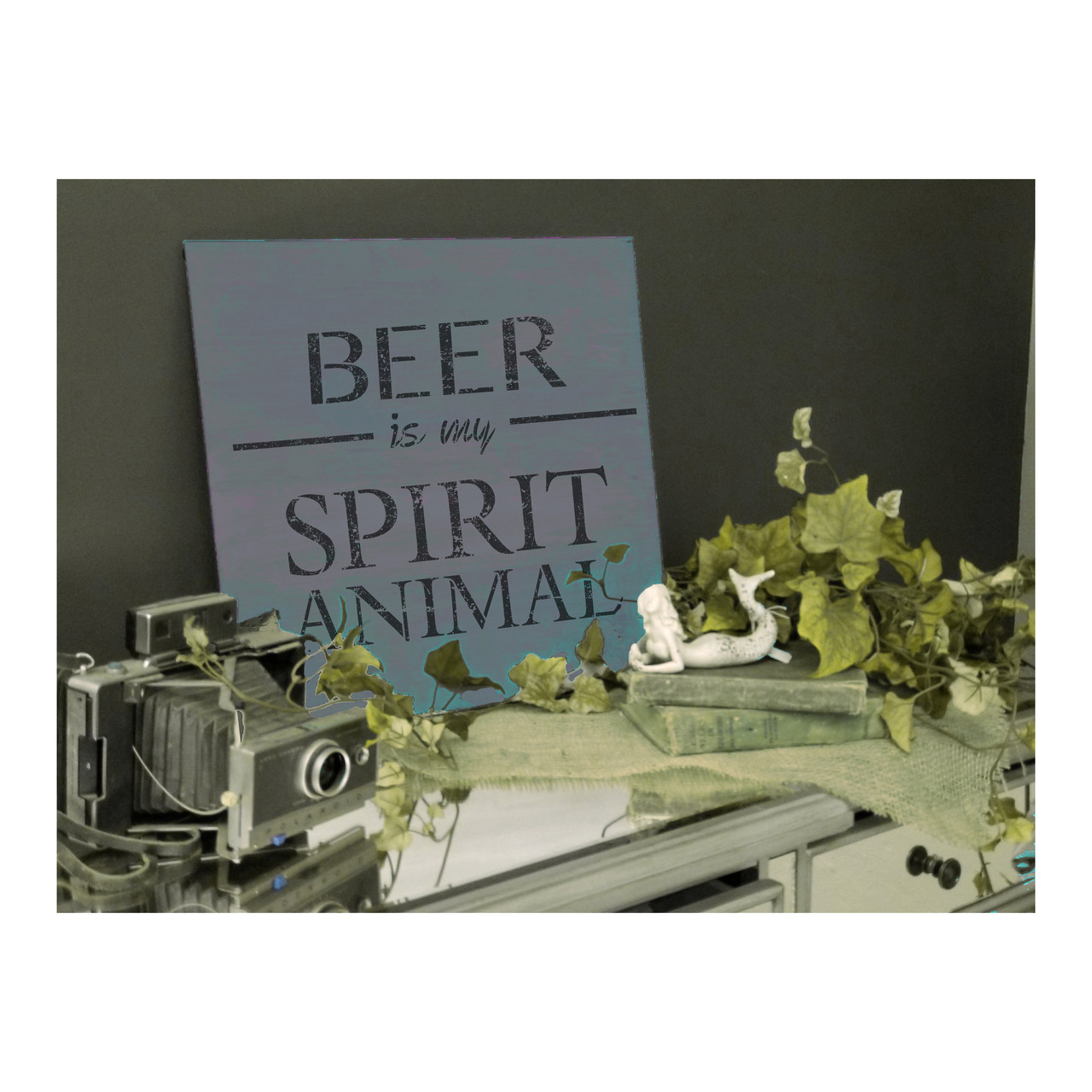 Beer Is My Spirit Animal Stencil by StudioR12 -  Bar Decor Word Art - 12" x 12" - STCL2407_2